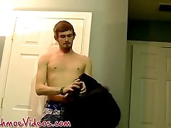 Novice hunk interviewed before jerking off and shooting cum
