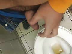 Young teen has lots of precum in school toilets
