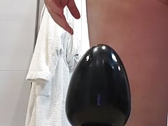 103-6 Complete Anal insertion of the 80mm big plug egg shaped.  session 103. 20231111