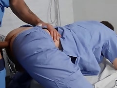 Medic indulges in gay cock riding, cock sucking, and more kinky fun