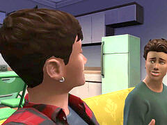 Sims four - nubile homosexual fuck with a hetero friend