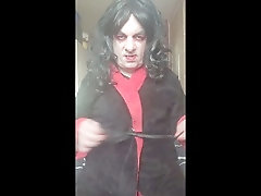 Sissy crossdresser enjoys ass to mouth action and a golden shower cocktail