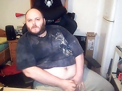 Chubby gay man with small cock gets filled with cum and exposed