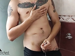 Hard fuck, shower masturbation, hot guy moaning