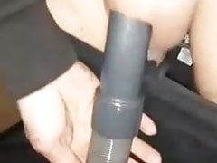 Getting sucked by vacuum cleaner and stroking my cock on kik