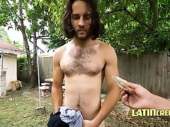 Steamy backyard encounter with a hot Latin stud in the open air