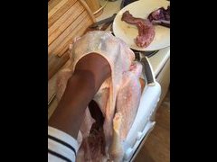 Gaping turkey slut gets fisted by black twink