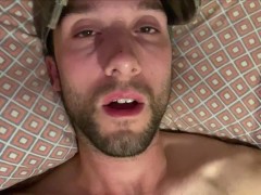 'Hairy otter close-up cumming on himself'