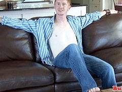Gay stroking, getting off, ginger