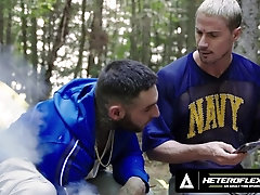 'HETEROFLEXIBLE - Buds Skyy Knox & Tony D'Angelo Make Excuses To Jerk Off & Try Anal On Camping Trip'