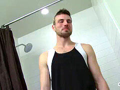 super hot hetero Aaron jerk His Cock In Shower
