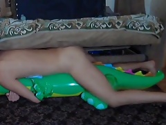 Big inflatable alligator humping cum